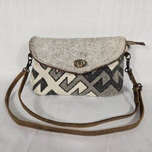 Myra Bag Grey Clandestine Cotton Crossbody Bag